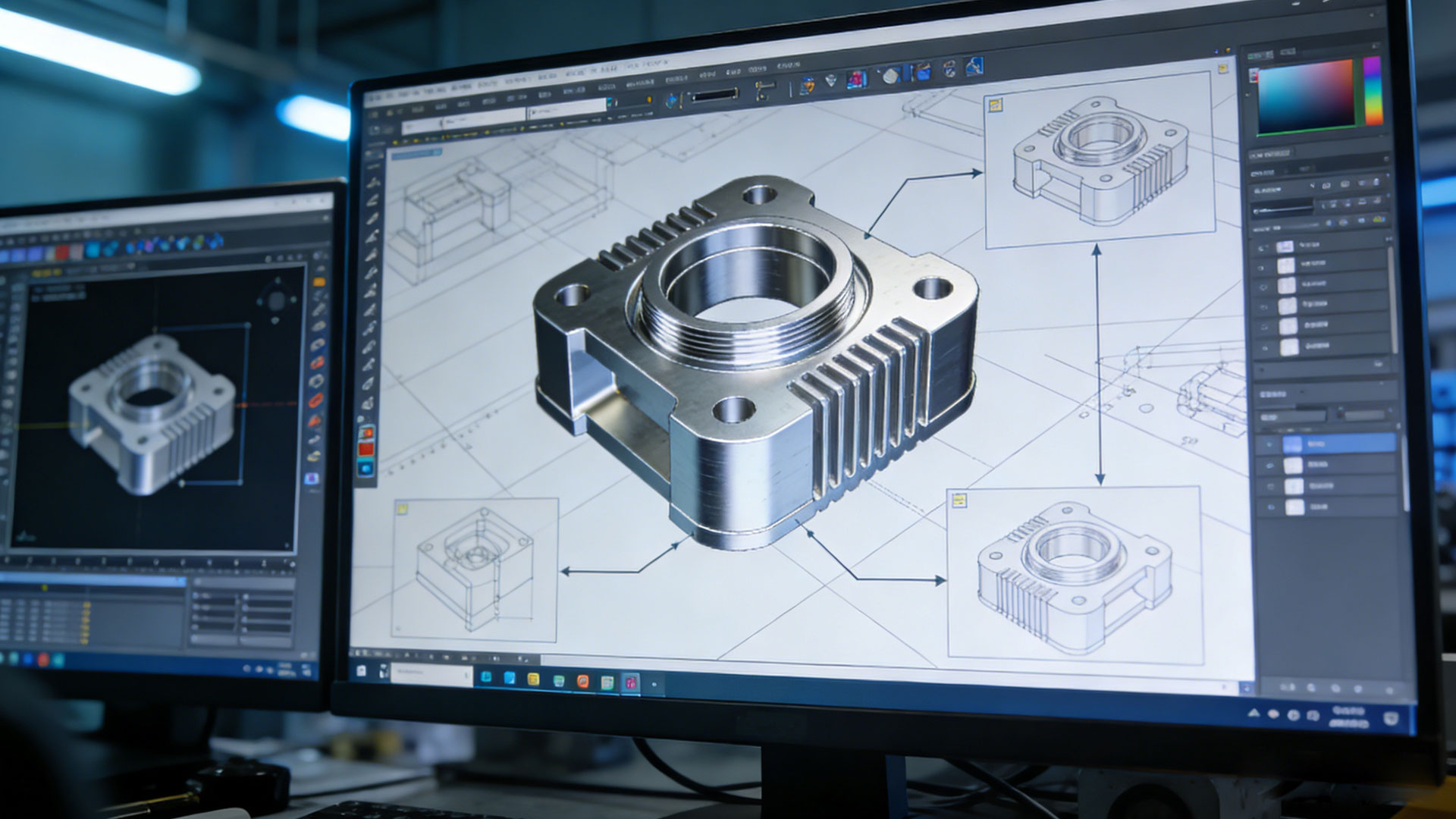 Schematic comparison of a part before and after DFM optimization