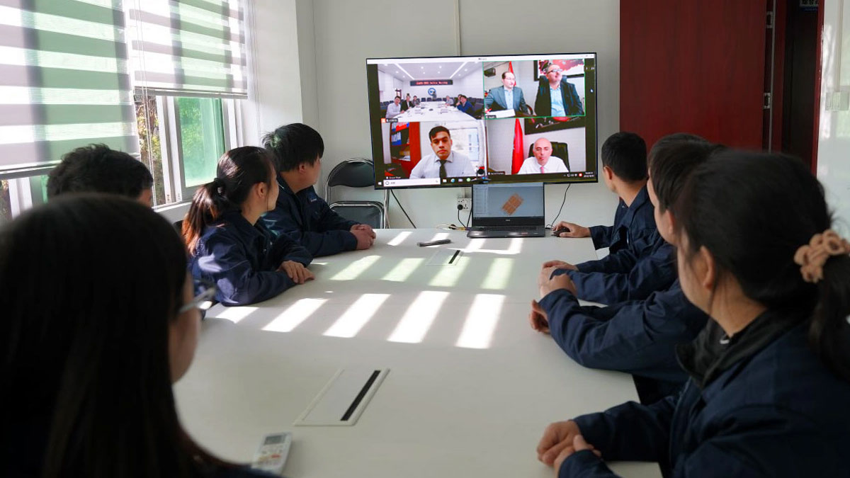 The project team conducted an online collaborative review meeting with the client